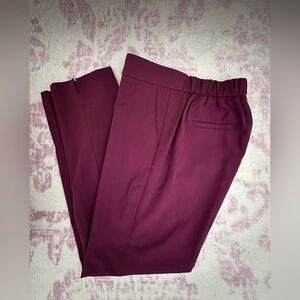 NEW Banana Republic women’s HYDEN PANTS Burgundy Dress Pants with Elastic Waist